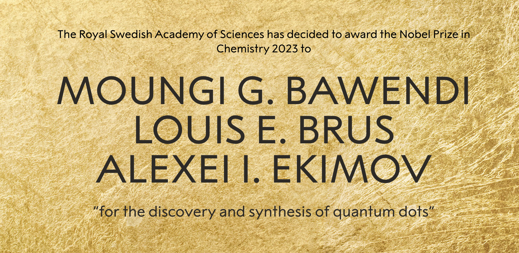 Nobel Chemistry Prize 2023: Trio Awarded For Quantum Dots Discovery And Synthesis